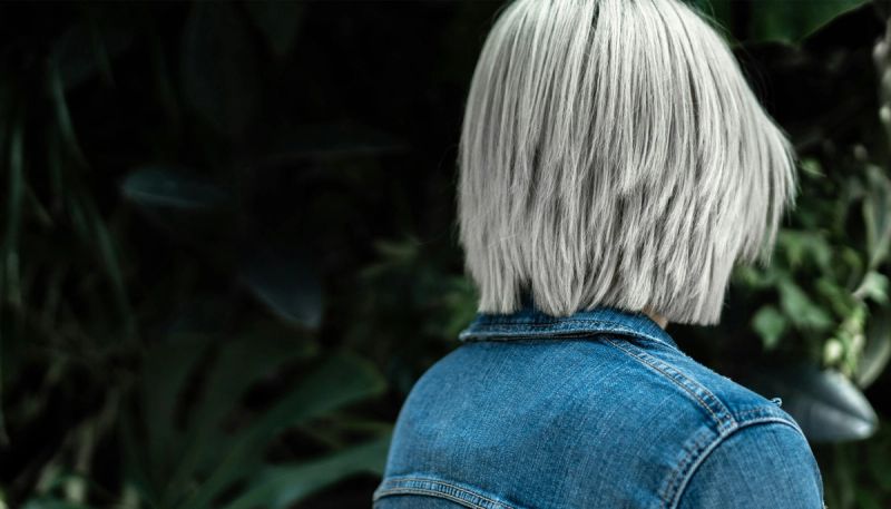 woman with gray bob