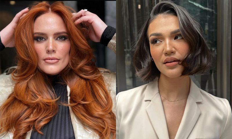 side by side images of women with layered haircut styles