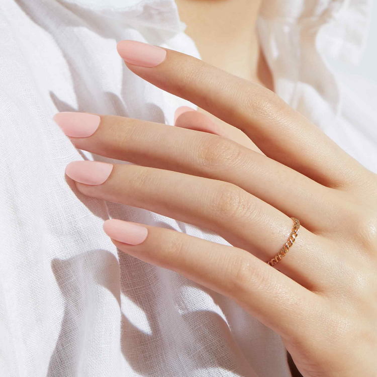 Static Nails Milky Pink Round ($20)