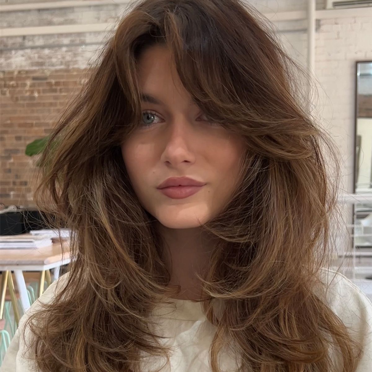feathered bangs