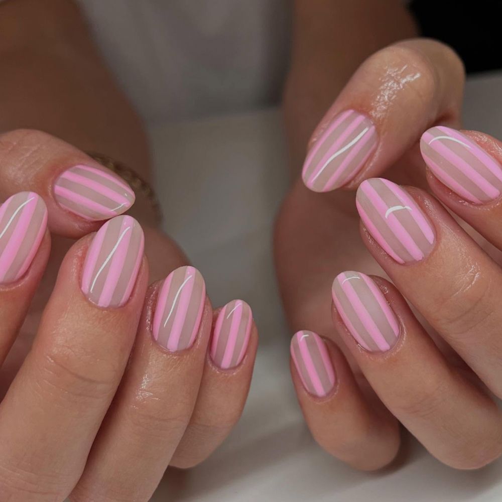 Pink and Neutral Stripes