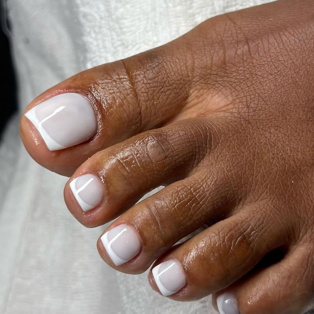 Milky French pedicure