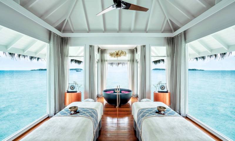 Image of spa room surrounded by ocean