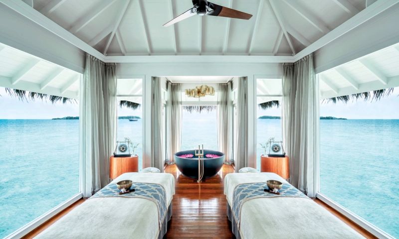 Image of spa room surrounded by ocean