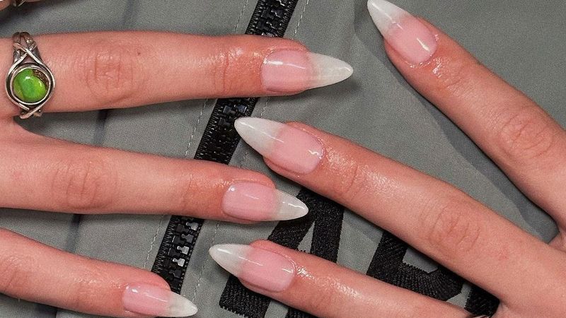 close-up of nails with a natural manicure