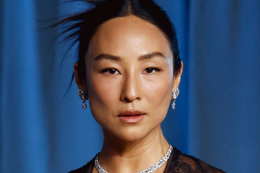 LOS ANGELES, CALIFORNIA - OCTOBER 18: Greta Lee attends the 2025 Academy Museum Gala at Academy Museum of Motion Pictures on October 18, 2025 in Los Angeles, California.