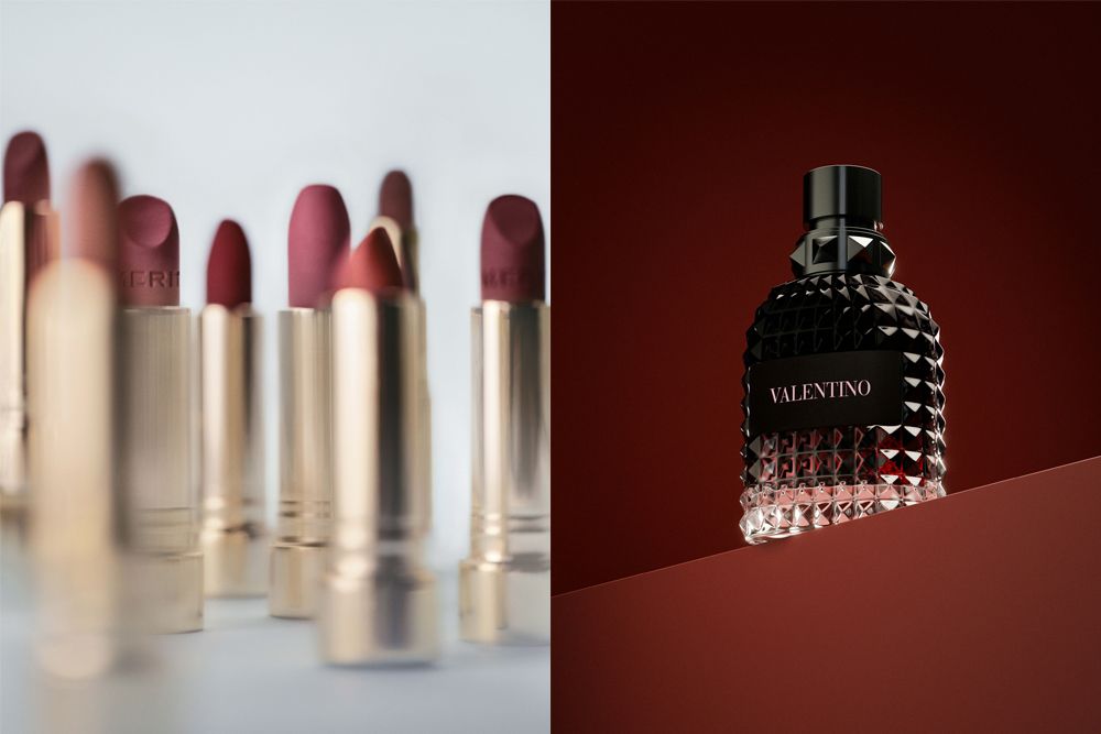 merit beauty lipstick and valentino perfume