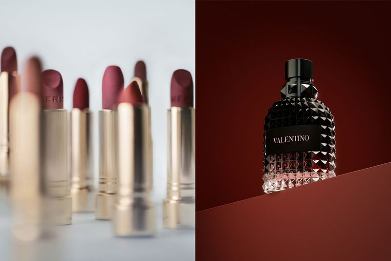 merit beauty lipstick and valentino perfume