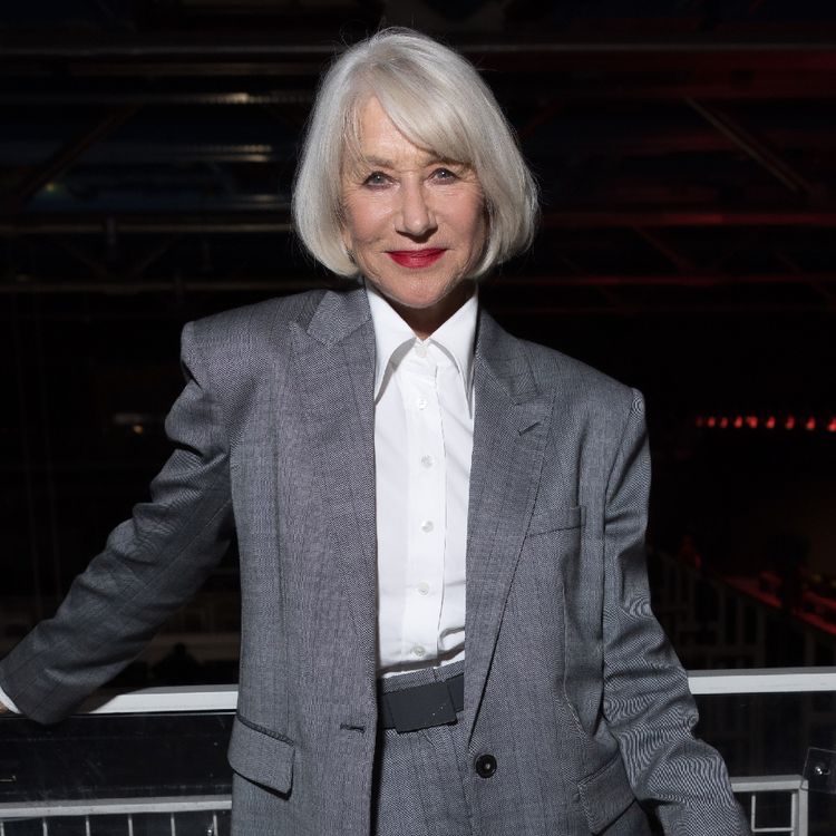 Helen Mirren with a gray bob