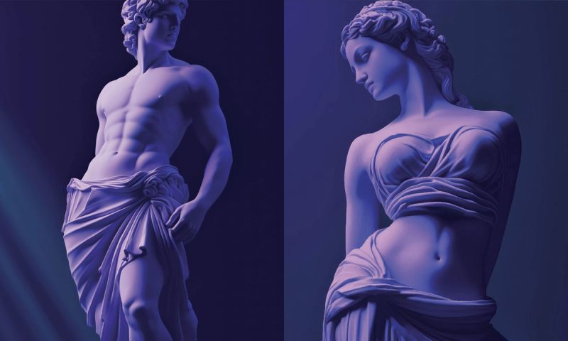 AI greek sculptures man and woman
