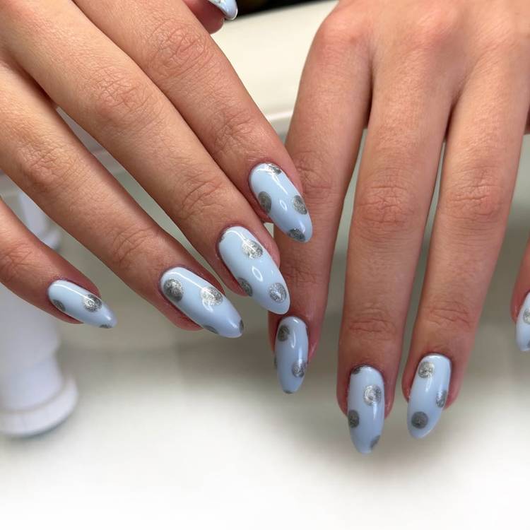 baby blue disco nails