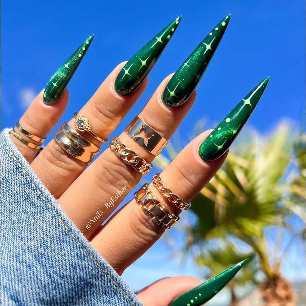 cat eye stiletto nails