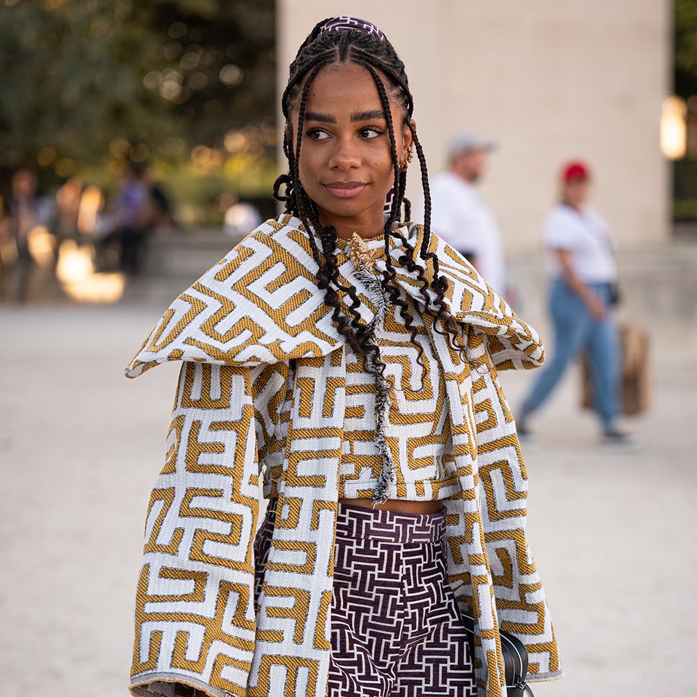 fulani braids half-up