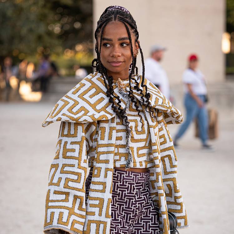 fulani braids half-up
