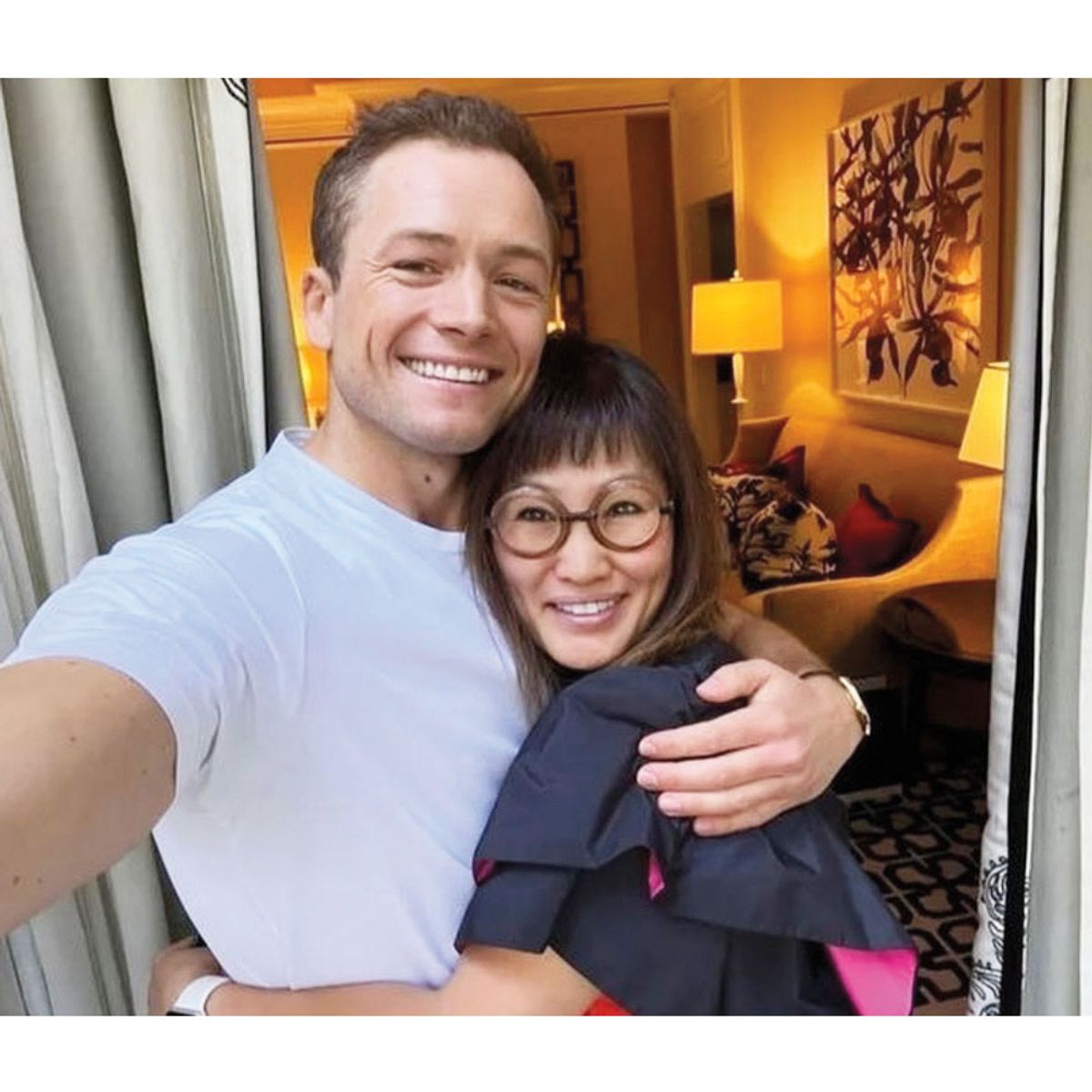 Taron Eggerton and Sonia Lee