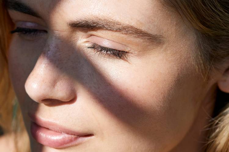 woman face in shadows