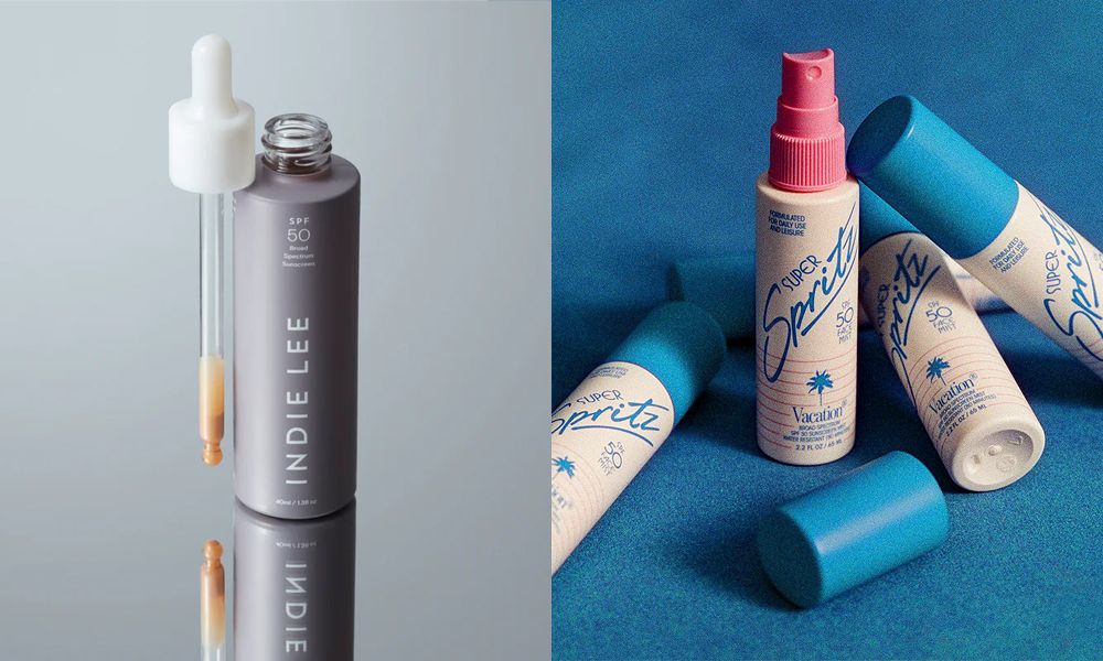 Indie Lee and Vacation sunscreens