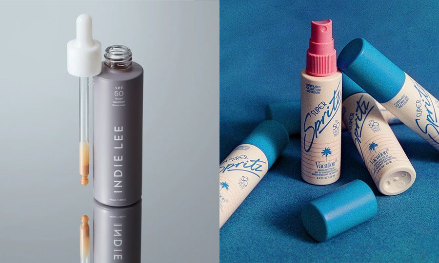 Indie Lee and Vacation sunscreens