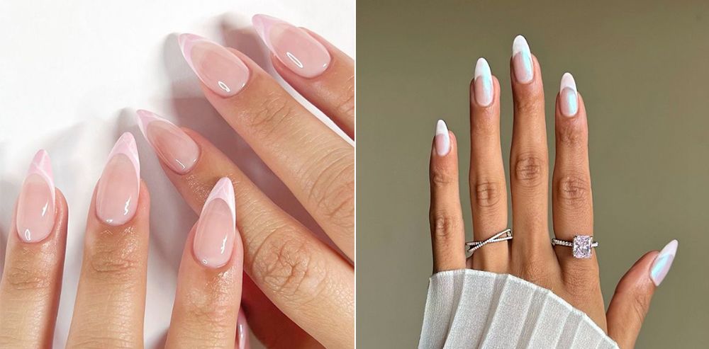 almond french manicures