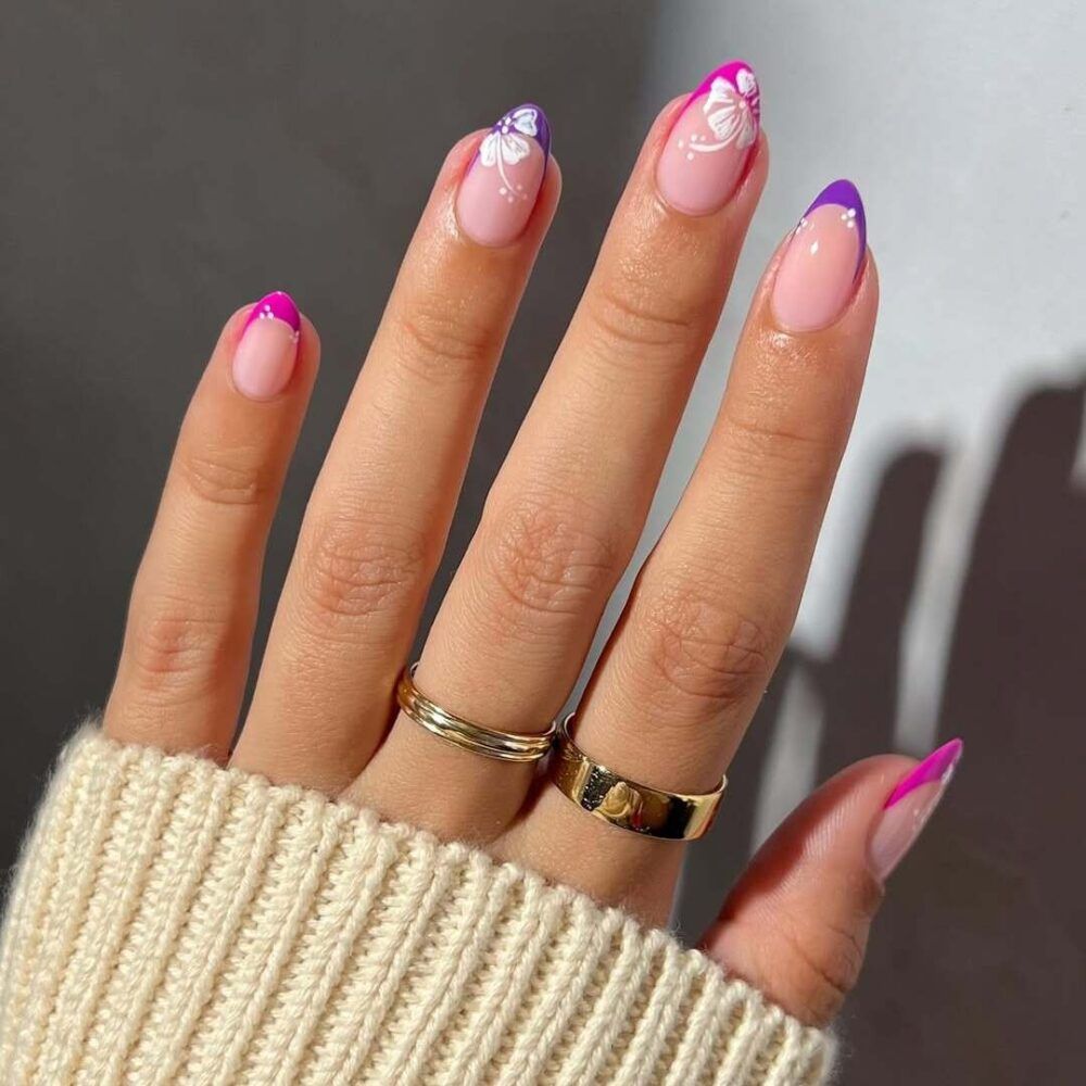 Hibiscus French Manicure