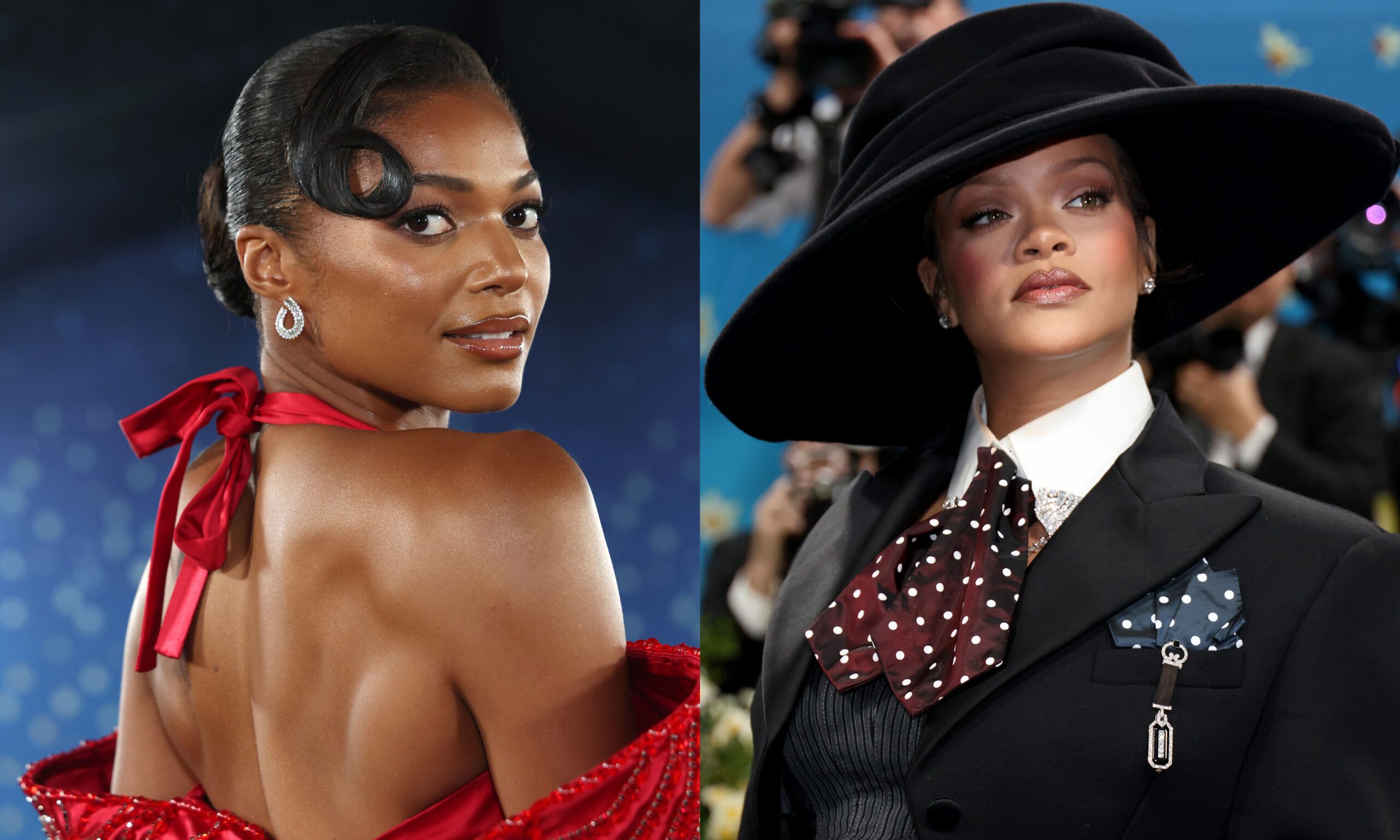 Gabby Thomas and Rihanna at the 2025 Met Gala