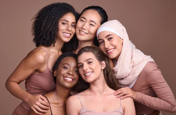 women with different skin tones
