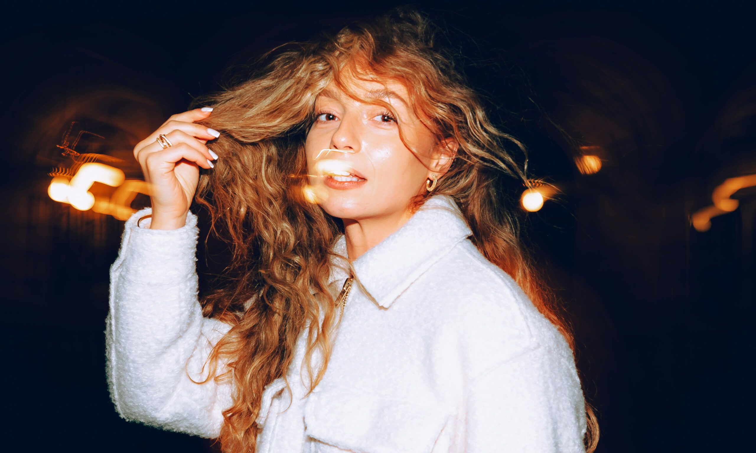 woman with curly hair