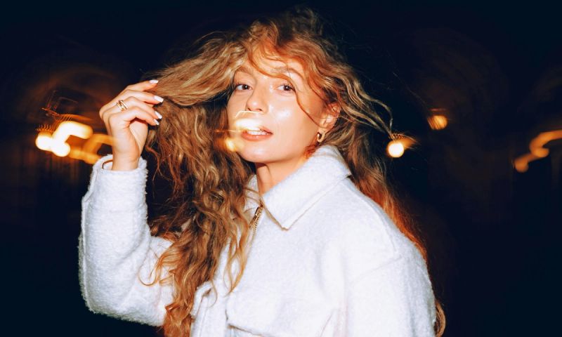 woman with curly hair