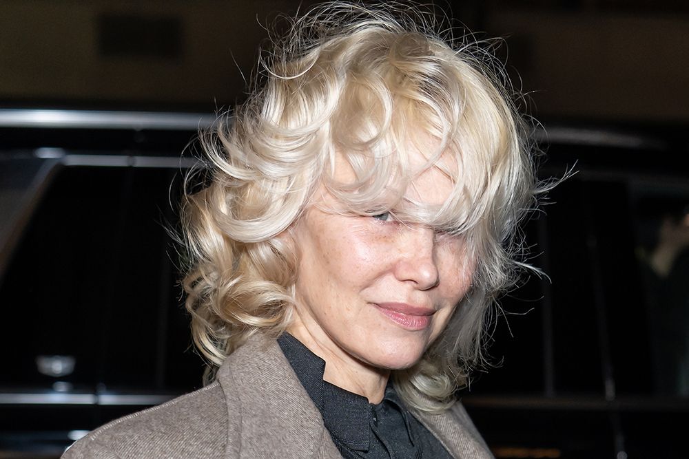 NEW YORK, NEW YORK - FEBRUARY 11: Actress Pamela Anderson attends the Tory Burch fashion show during New York Fashion Week at Sotheby's on February 11, 2026 in New York City. (Photo by Gilbert Carrasquillo/GC Images)