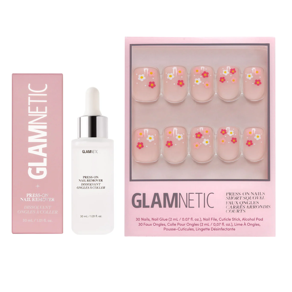 Glamnetic Pretty Bloom Press-Ons ($20) and Press-On Nail Remover ($12)