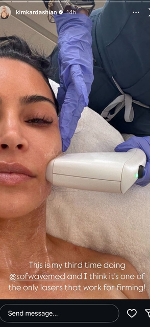 Kim Kardashian getting a Sofwave treatment