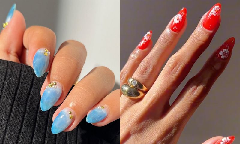 beachy nail art