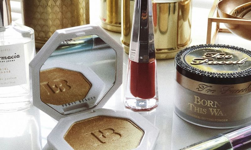 various makeup on vanity