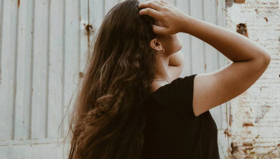 Woman with thick hair