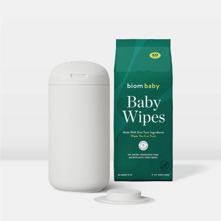 Biom Baby fragrance-free baby wipes with 99 percent water for sensitive skin and gentle cleansing
