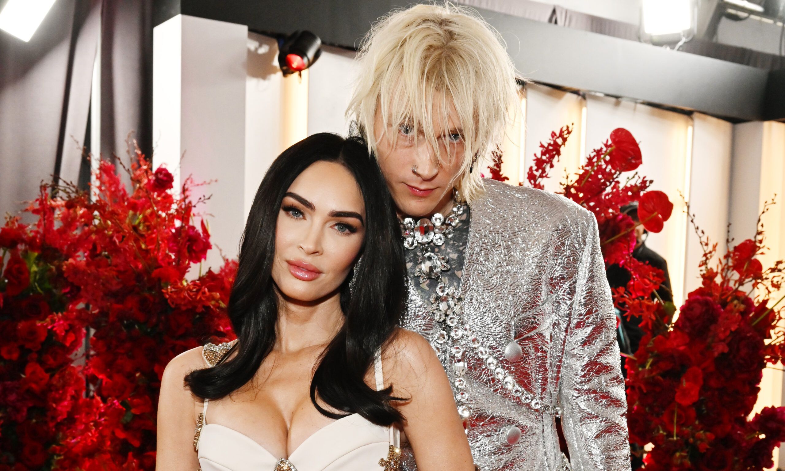 LOS ANGELES, CALIFORNIA - FEBRUARY 05: (L-R) Megan Fox and Machine Gun Kelly attend the 65th GRAMMY Awards on February 05, 2023 in Los Angeles, California.