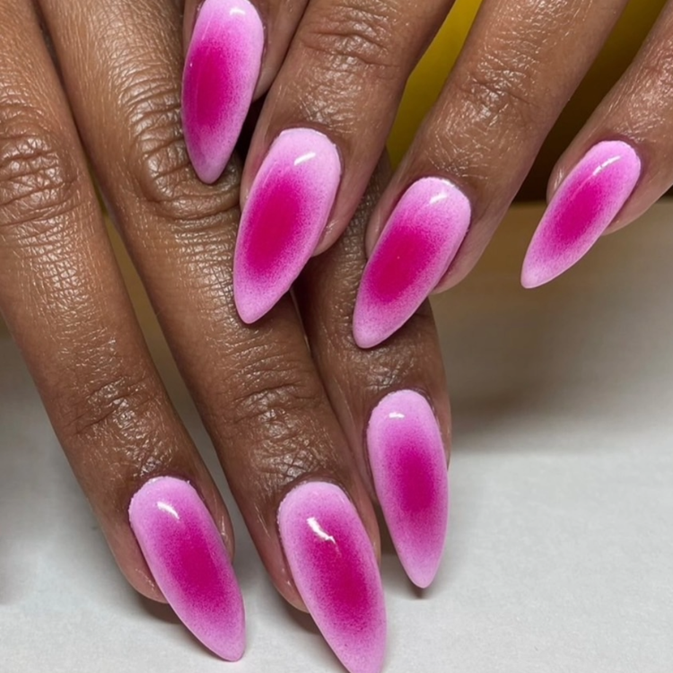 Classic Airbrushed Aura Nails