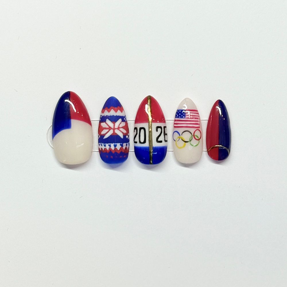 2026 winter olympics-inspired press on nails by PaintBox