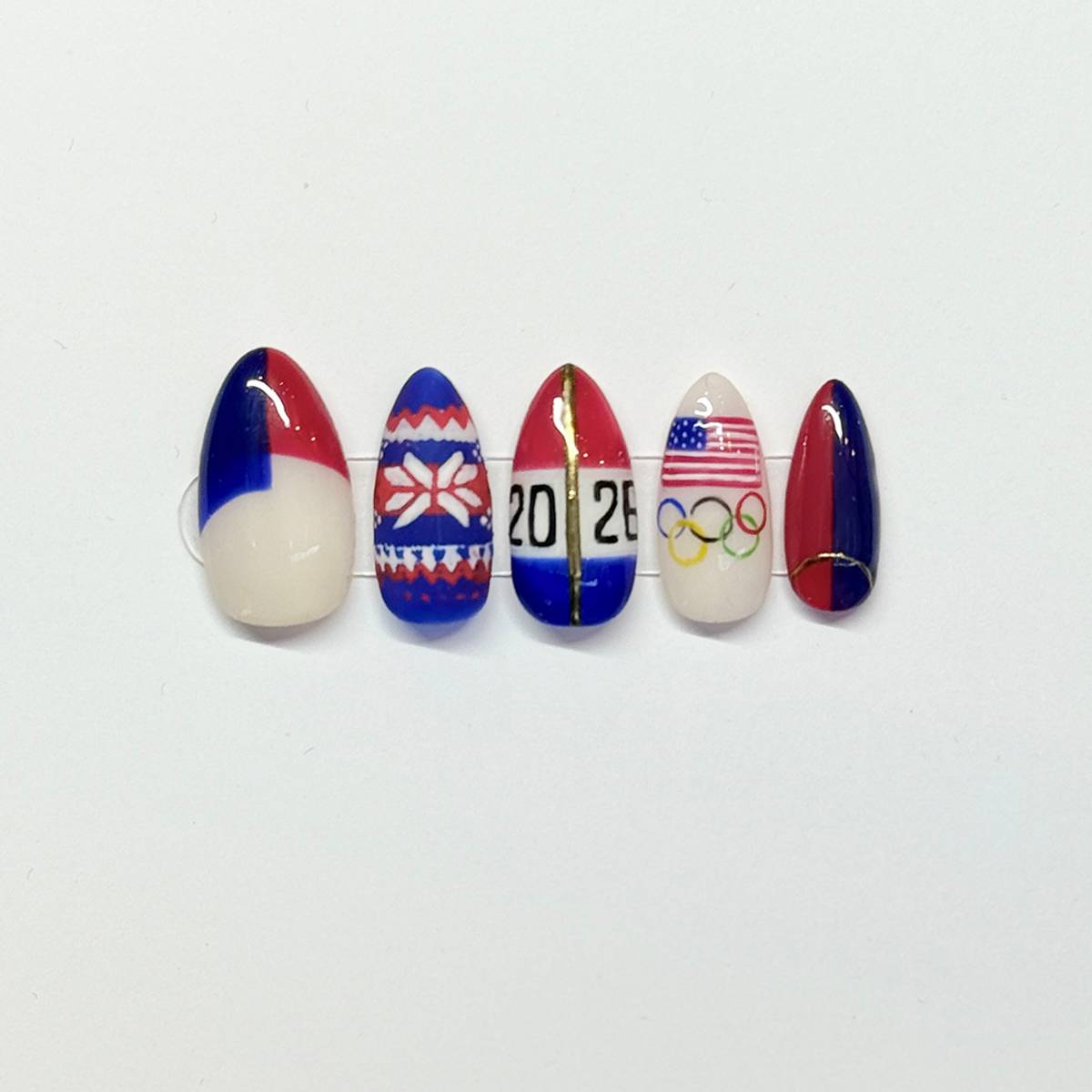 2026 winter olympics-inspired press on nails by PaintBox