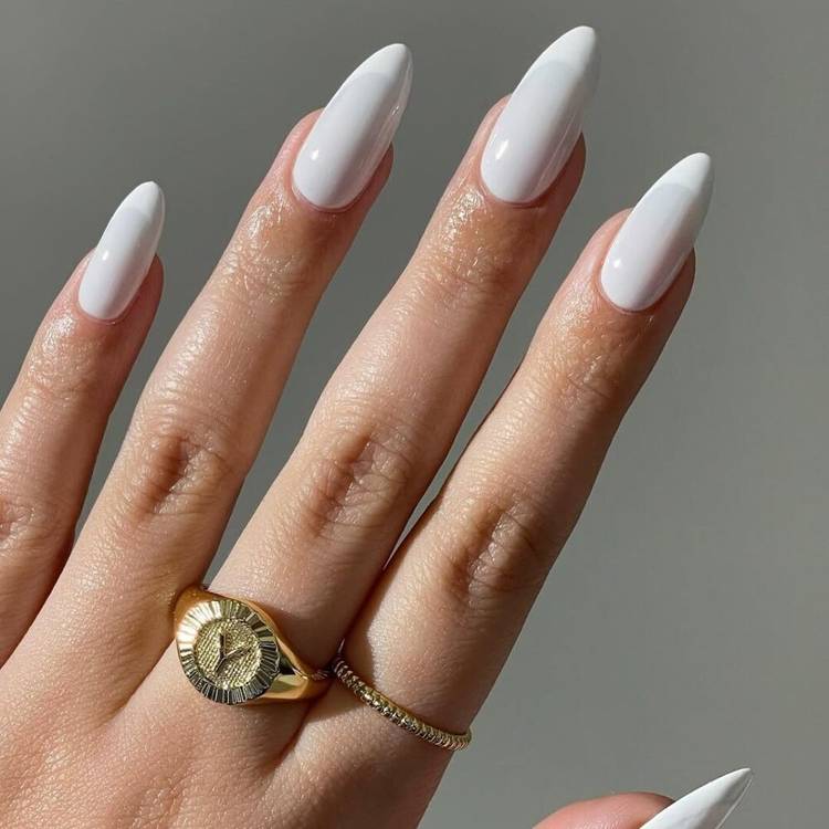 White on White French Manicure