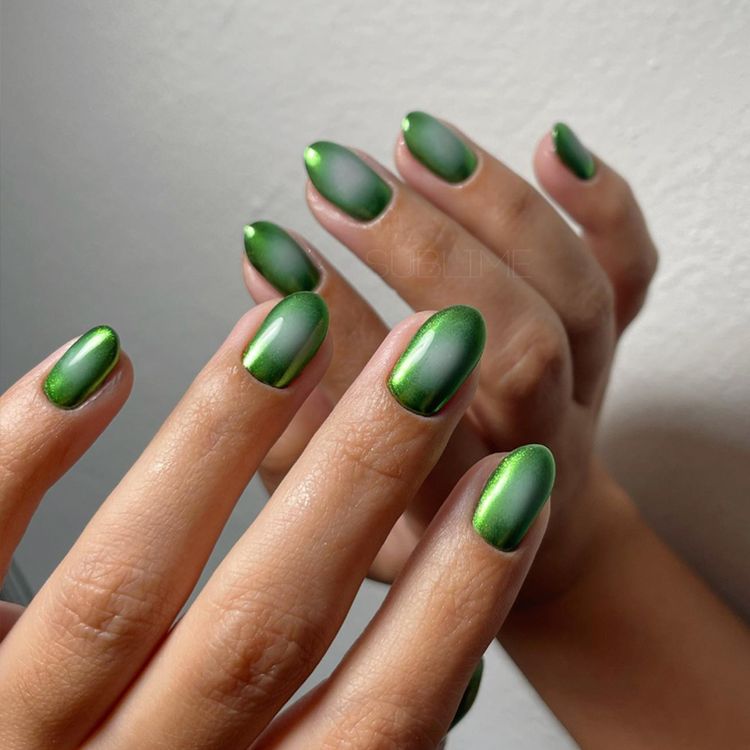 Green Chrome Nails