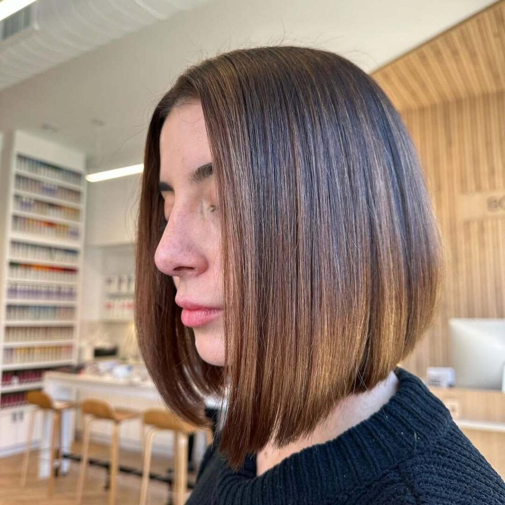 A long blunt bob haircut