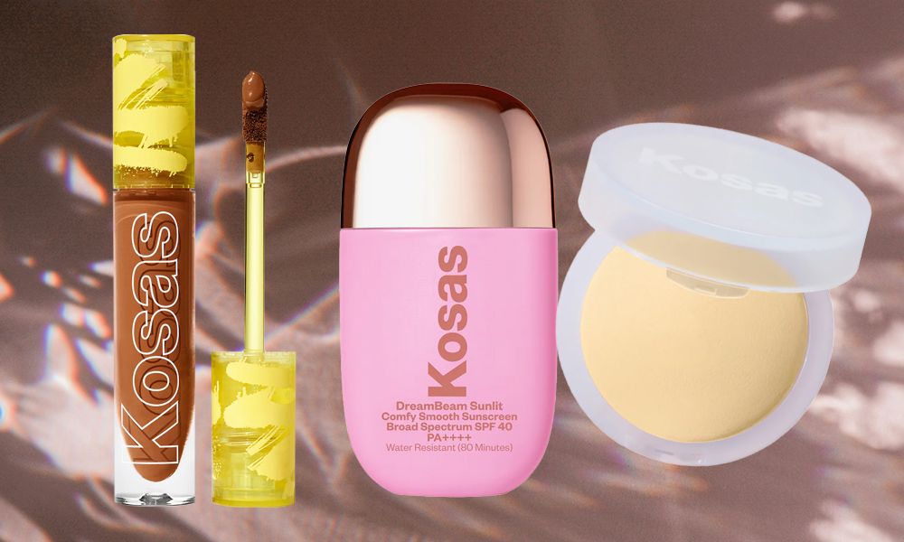 kosas beauty products on shadow background