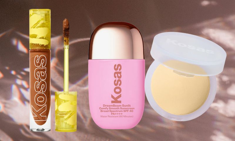 kosas beauty products on shadow background