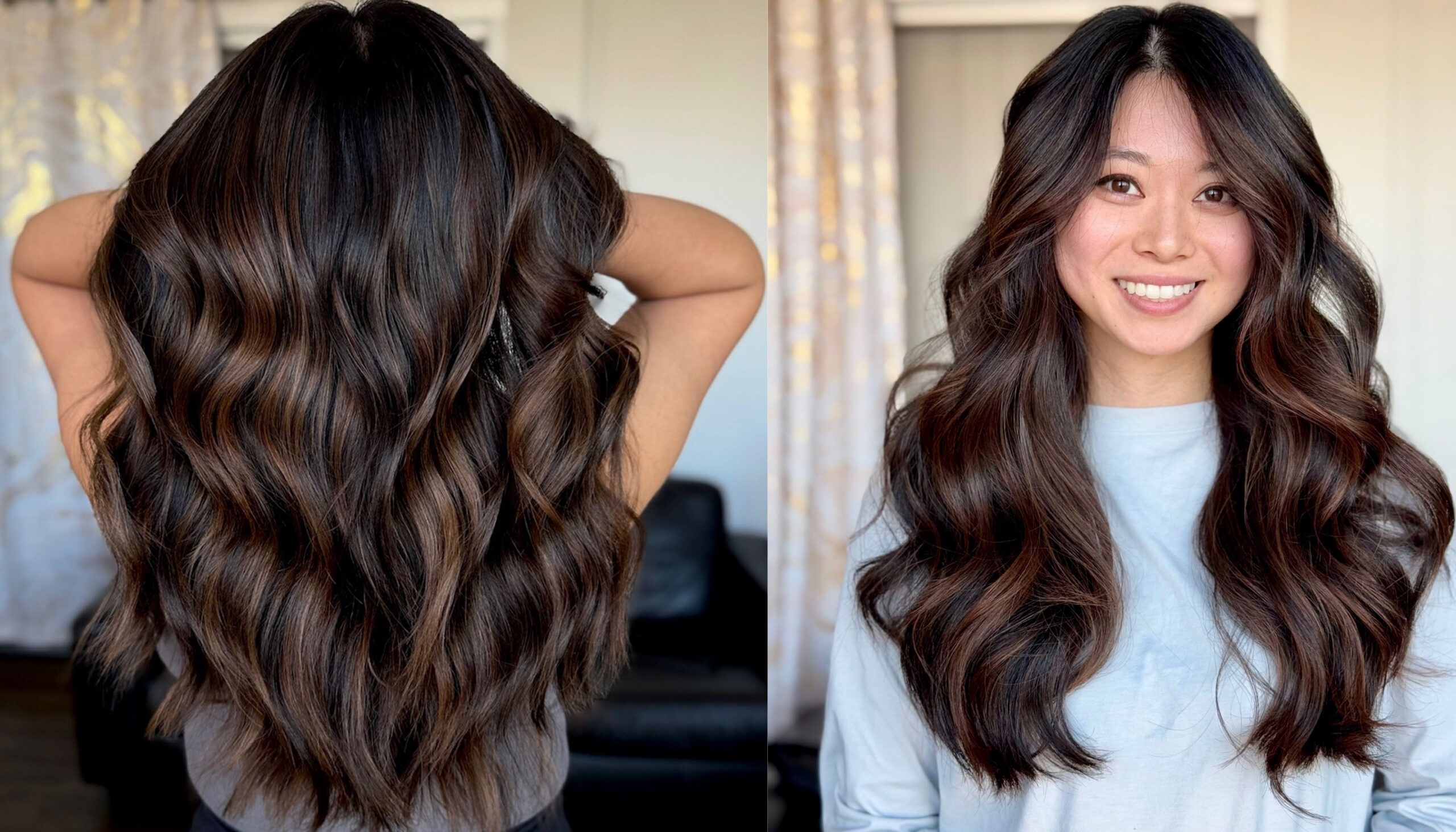 glossy cocoa hair color trend