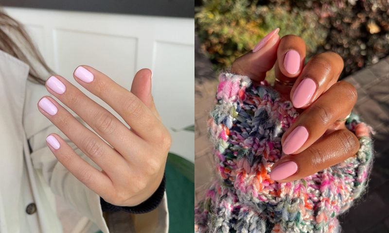 creamy pink manicures