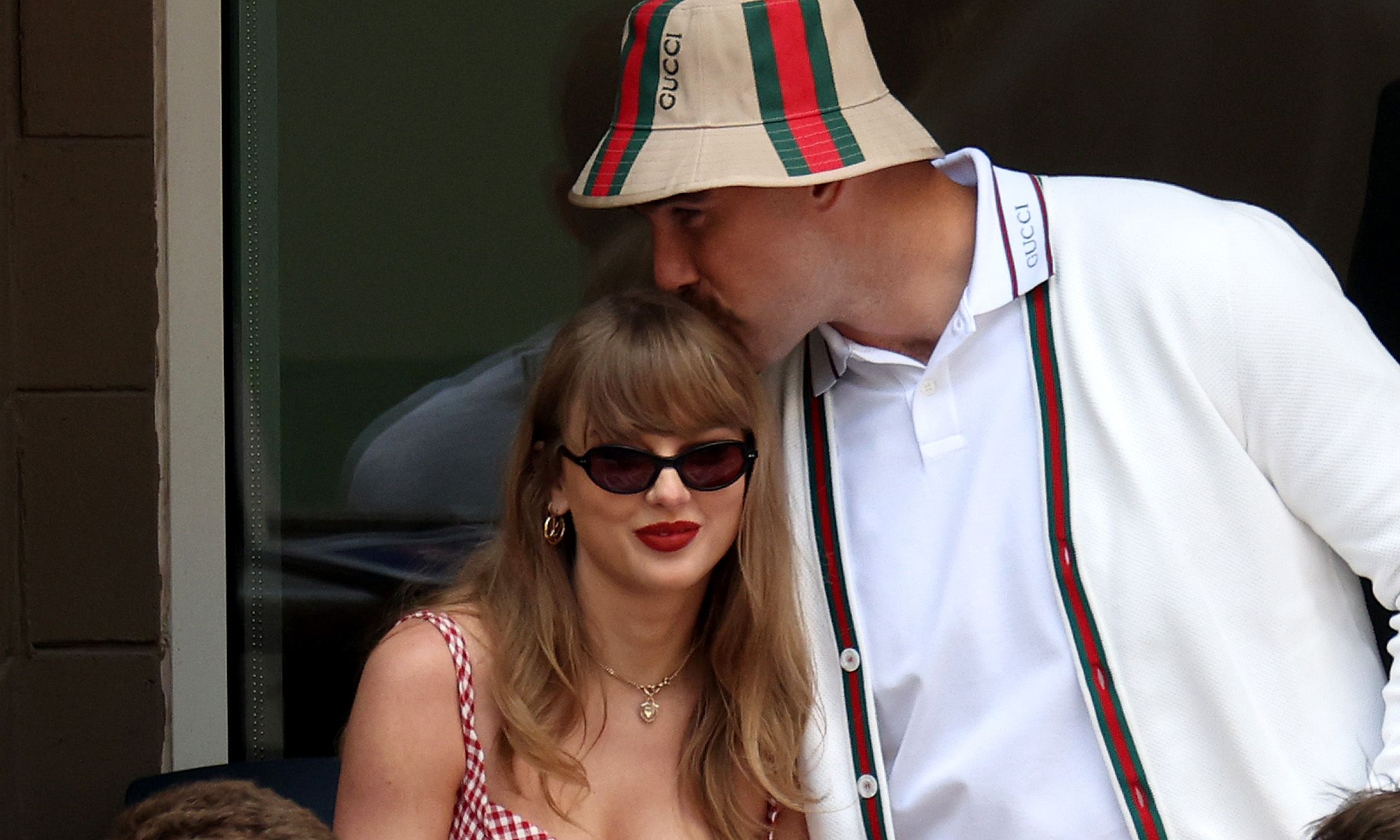 Singer-songwriter Taylor Swift and Travis Kelce of the Kansas City Chiefs attend the Men's Singles Final match between Taylor Fritz of the United States and Jannik Sinner of Italy on Day Fourteen of the 2024 US Open at USTA Billie Jean King National Tennis Center on September 08, 2024 in the Flushing neighborhood of the Queens borough of New York City.