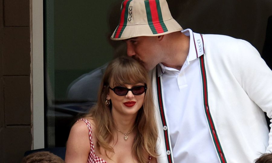 Singer-songwriter Taylor Swift and Travis Kelce of the Kansas City Chiefs attend the Men's Singles Final match between Taylor Fritz of the United States and Jannik Sinner of Italy on Day Fourteen of the 2024 US Open at USTA Billie Jean King National Tennis Center on September 08, 2024 in the Flushing neighborhood of the Queens borough of New York City.