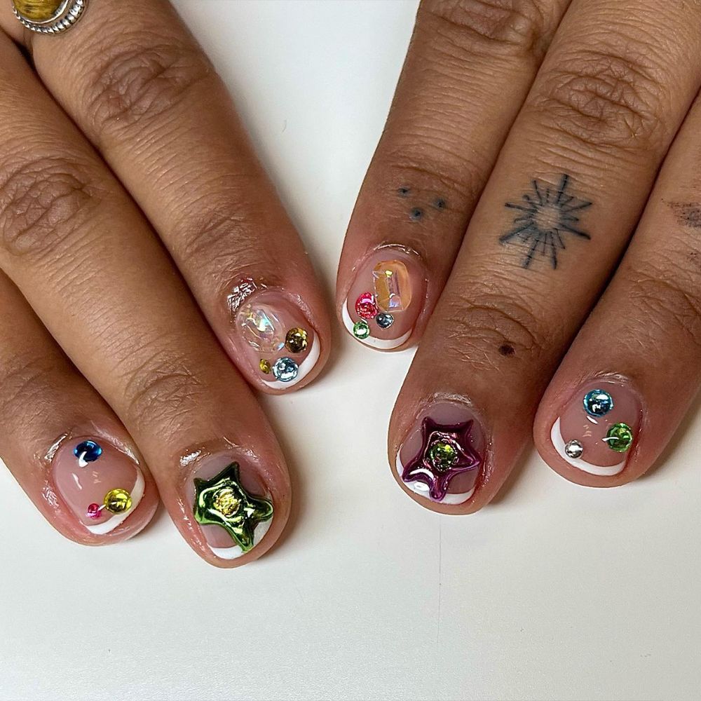 French Tips with 3D Details