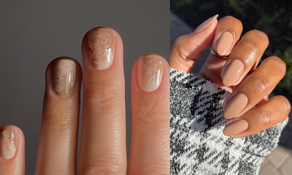 Pantone's mocha mousse nail ideas
